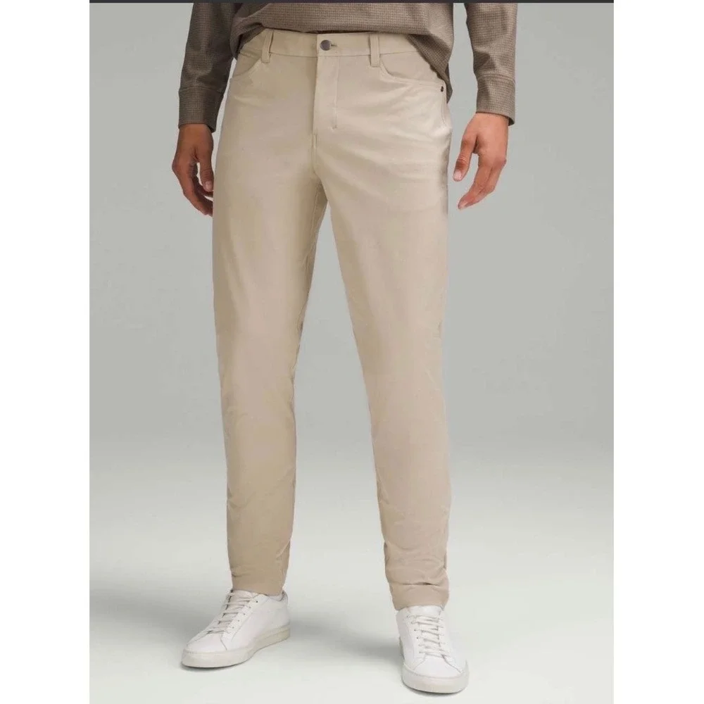 Lululemon ABC Slim Fit Pant Warpstreme Khaki Beige Mens 31 LM5AORS